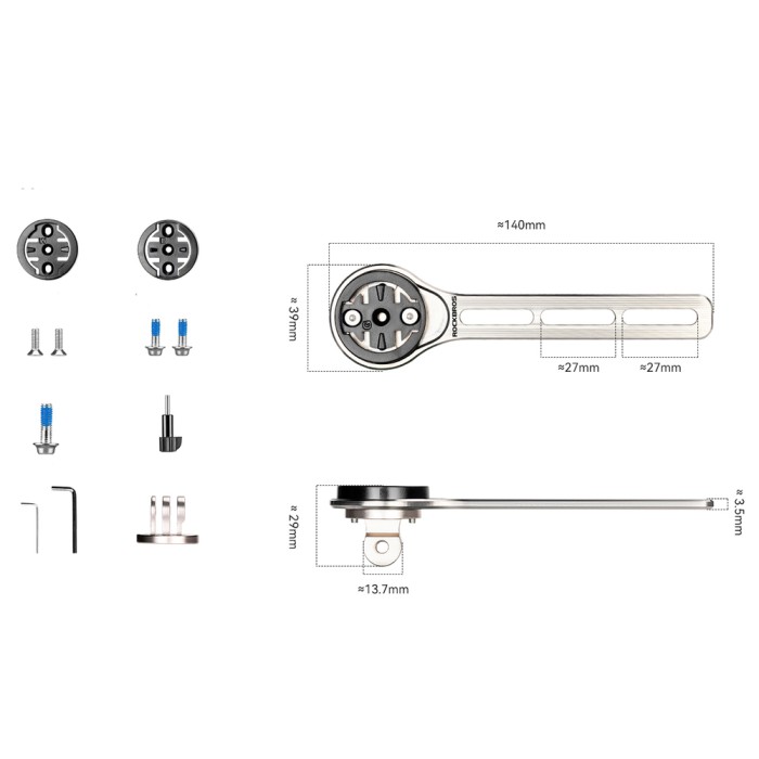 Rockbros FK-307T Titanium Alloy Bike Computer Mount - Titanium