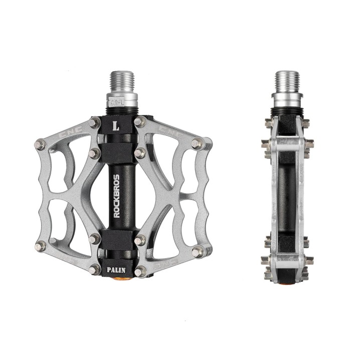 Rockbros JT201012LS 2010-12L Aluminum Platform Bicycle Pedals - Silver