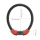 Rockbros RKS870-BK bicycle lock with code, steel cable, 85 cm - red