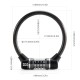 Rockbros 87639-4 bicycle lock with code and steel cable - black