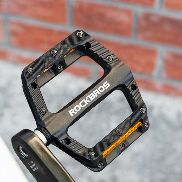 Rockbros BP2501 Reflective Nylon Bicycle Pedals - Black