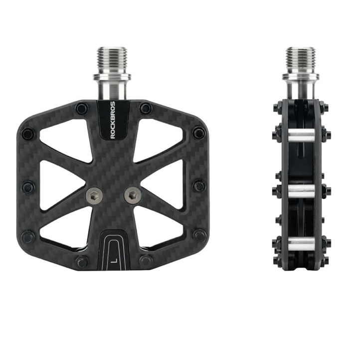 Rockbros C525 Carbon Fiber Platform Bike Pedals - Black