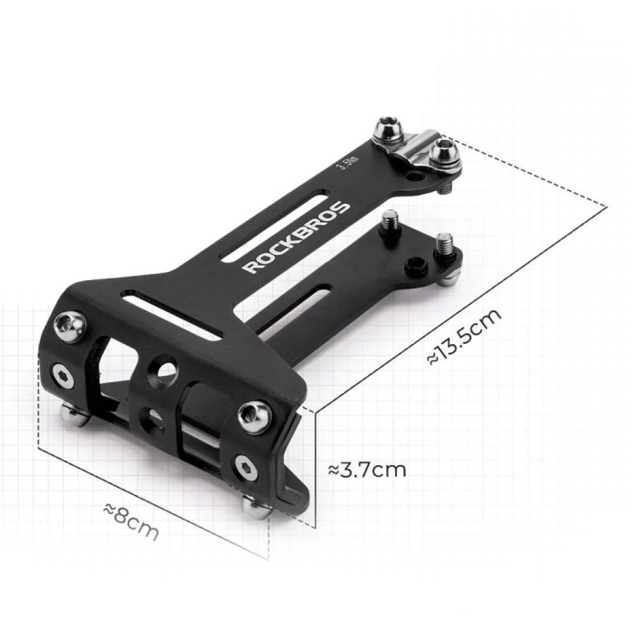 Rockbros 31210003001 Bottle Cage Adapter for Aluminum Saddle - Black