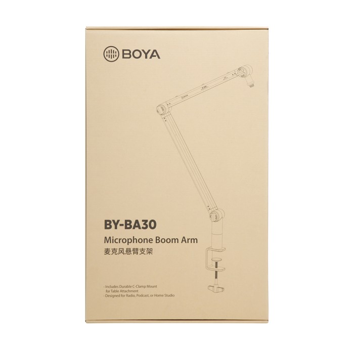 Boya BY-BA30 Desktop Microphone Arm with Hidden Cable Management - Black