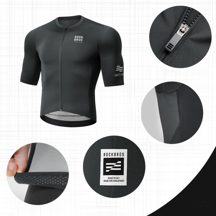 Rockbros 15220032001 ROAD TO SKY men&amp;#39;s cycling jersey short sleeve S - black