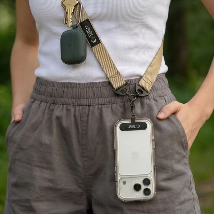 Tech-Protect C9S Rope Crossbody Phone Lanyard - Beige
