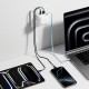 Cuktech AD653W 67W GaN 2x USB-C + USB-A Wall Charger with 70cm Retractable USB-C Cable - White