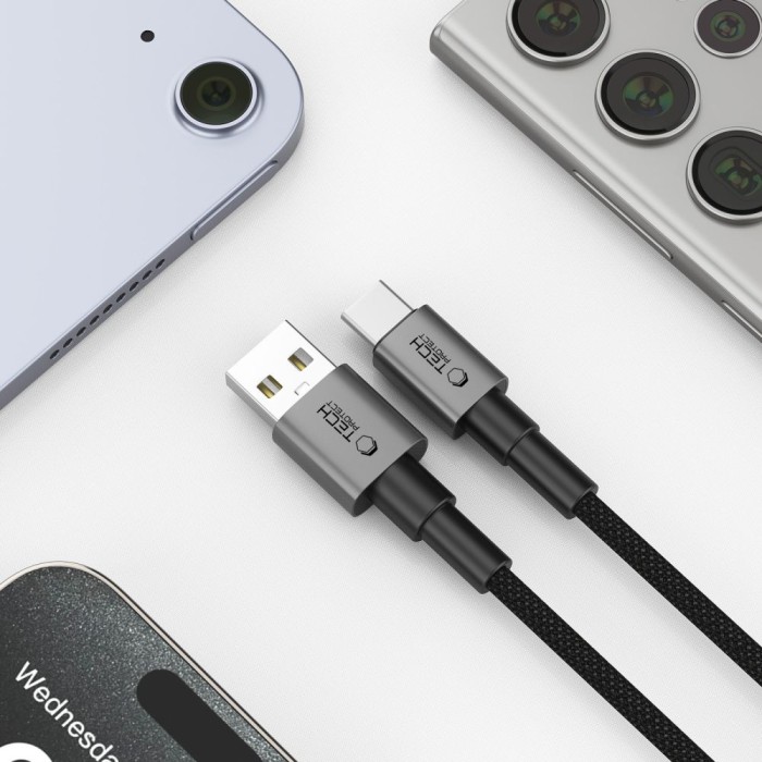 Tech-Protect UltraBoost DNA USB-A / USB-C Cable 15W/3A 200cm - Gray