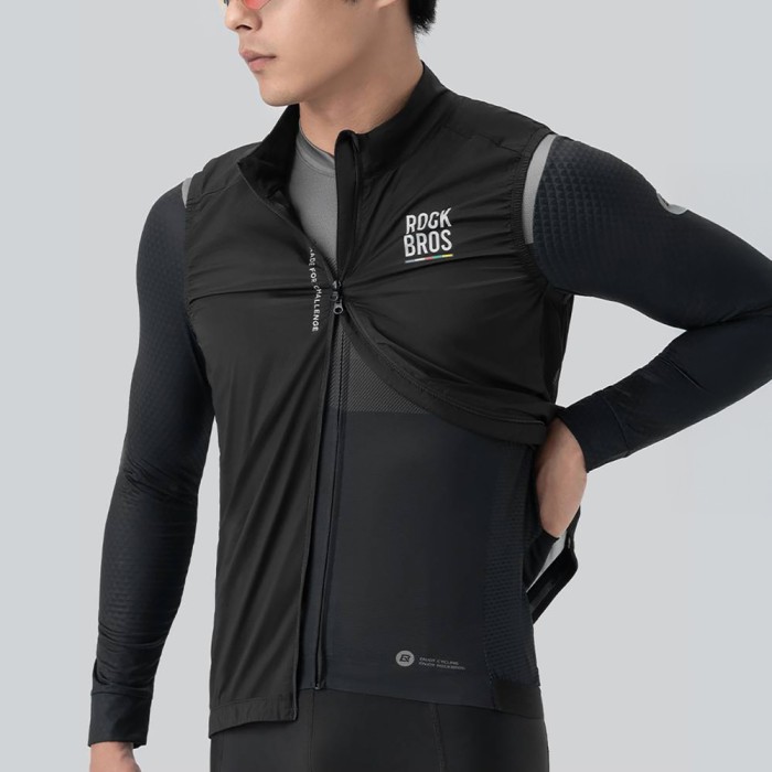 Rockbros TLMJ003-01 ROAD TO SKY men&amp;#39;s lightweight breathable cycling vest L - black