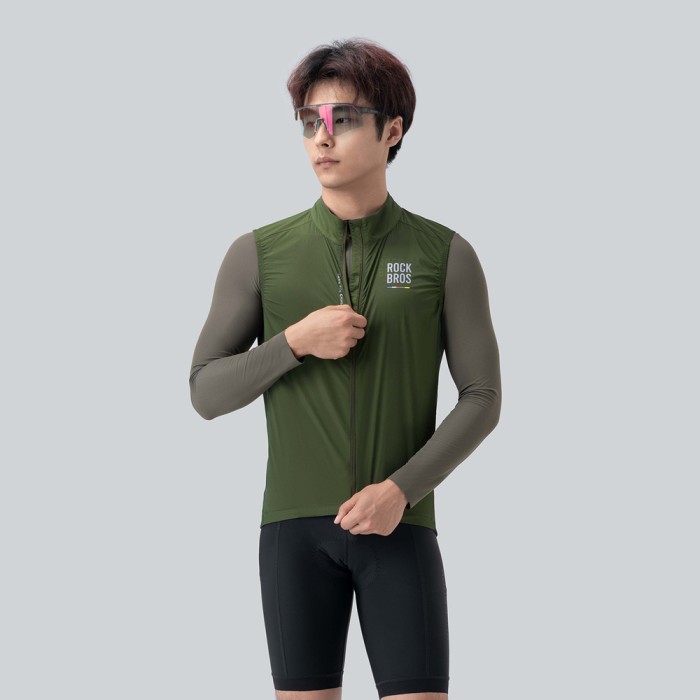 Rockbros TLMJ003-01 ROAD TO SKY men&amp;#39;s lightweight breathable cycling vest S - green