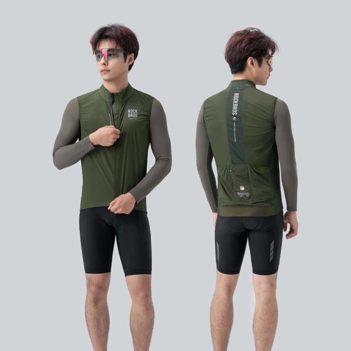 Rockbros TLMJ003-01 ROAD TO SKY men&amp;#39;s lightweight breathable cycling vest S - green
