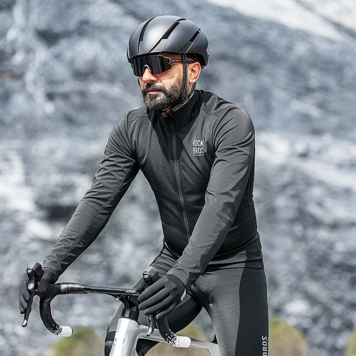 Rockbros TLWT001 ROAD TO SKY windproof insulated cycling jersey S - black