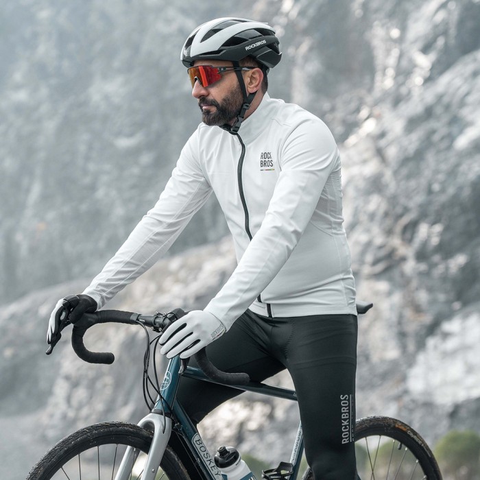 Rockbrs TLWT001 ROAD TO SKY cycling sweatshirt, windproof, insulated, S - white