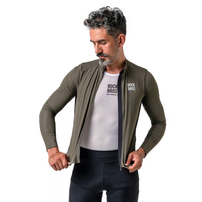 Rockbros 15220003002 ROAD TO SKY men&amp;#39;s long sleeve cycling jersey S - green