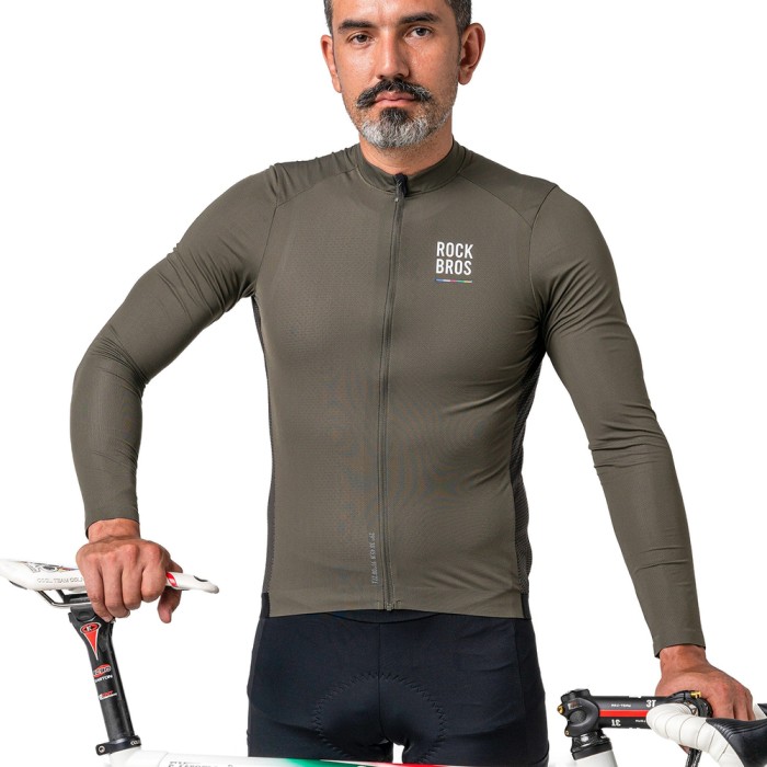 Rockbros 15220003002 ROAD TO SKY men&amp;#39;s long sleeve cycling jersey S - green