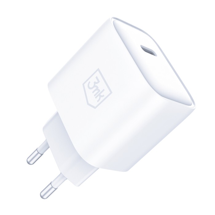 3mk Rayo Charger 20W PD3.0 PPS USB-C Wall Charger + USB-C / USB-C 3A 60W Cable - White