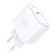 3mk Rayo Charger 20W PD3.0 PPS USB-C Wall Charger + USB-C / USB-C 3A 60W Cable - White