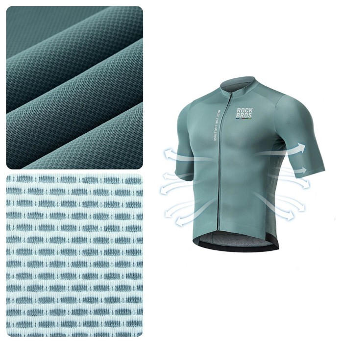 Rockbros 15120014017 ROAD TO SKY men&amp;#39;s cycling jersey, short sleeve, M - gray-blue