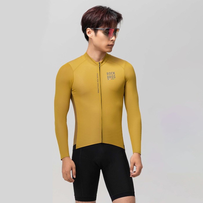 Rockbros 15120015024 ROAD TO SKY men&amp;#39;s cycling jersey long sleeve M - yellow