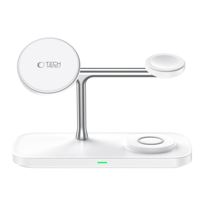 Tech-Protect QI15W-A45 3in1 Wireless Charger with MagSafe for Apple Devices - White
