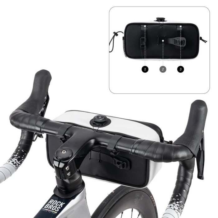 Rockbros TL001 ROAD TO SKY 1.9L Waterproof Handlebar Bike Bag - White