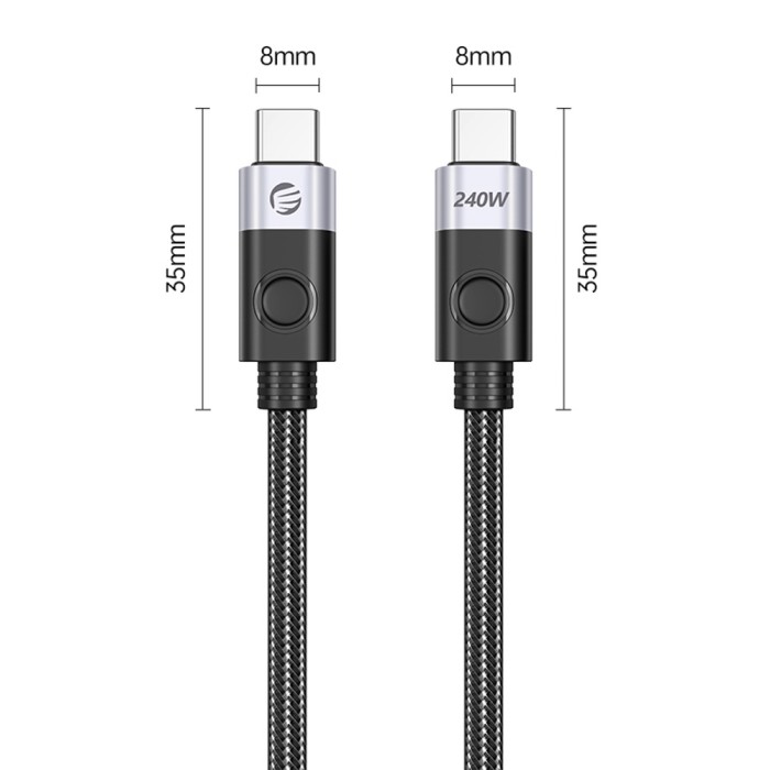 Orico CC240 USB-C to USB-C Cable 240W USB4 40Gb/s 8K 60Hz 0.5m - Black