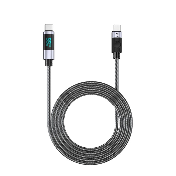 Orico LDC2C USB-C - USB-C PD 100W Cable with LED Display 480 Mbps 3 m - Black