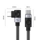 C2C PD100W Laptop Fast Charging Cable (Right Angle) black 1m