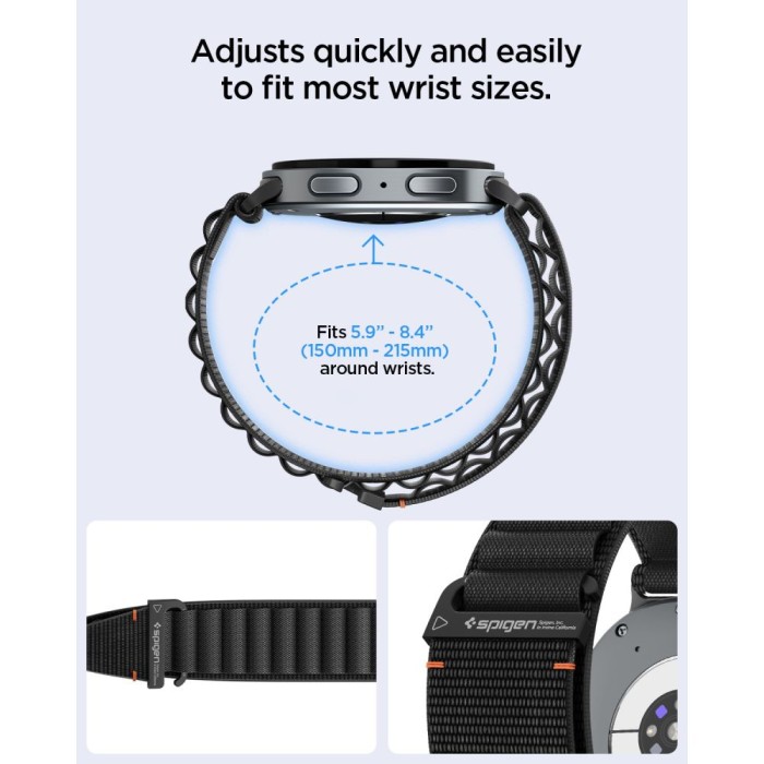 Spigen WBF1 Strap for Samsung Galaxy Watch 40/44/46 mm - Black