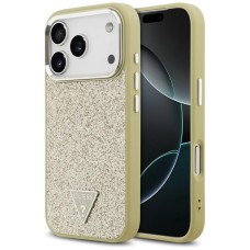 Guess Glitter Triangle Logo MagSafe Case for iPhone 17 Pro - Gold