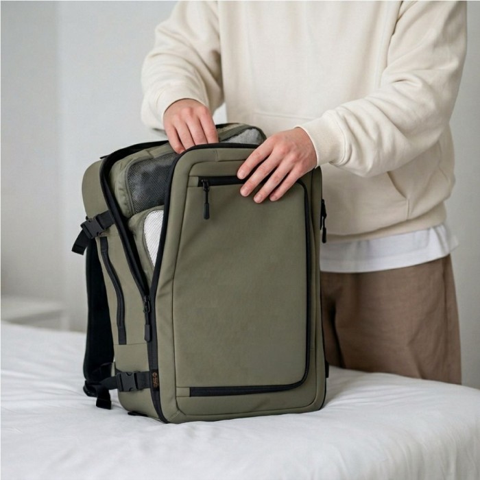 Tech-Protect Defender S50 Backpack for Ryanair &amp;amp; Wizzar, 20L Laptop - Olive