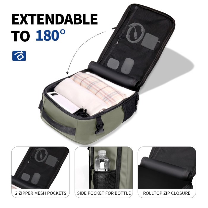 Tech-Protect Defender S50 Backpack for Ryanair &amp;amp; Wizzar, 20L Laptop - Olive
