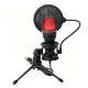 Wozinsky WM-W111 wired studio gaming microphone on a stand with RGB backlight - black