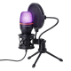 Wozinsky WM-W111 wired studio gaming microphone on a stand with RGB backlight - black