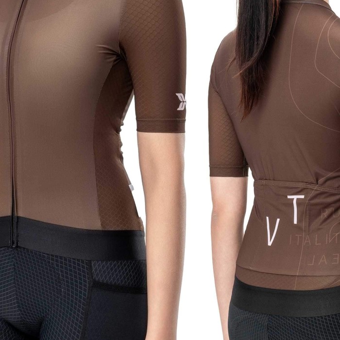 Rockbros 15110007004 TVI Women&amp;#39;s Cycling Jersey Short Sleeve M - Brown
