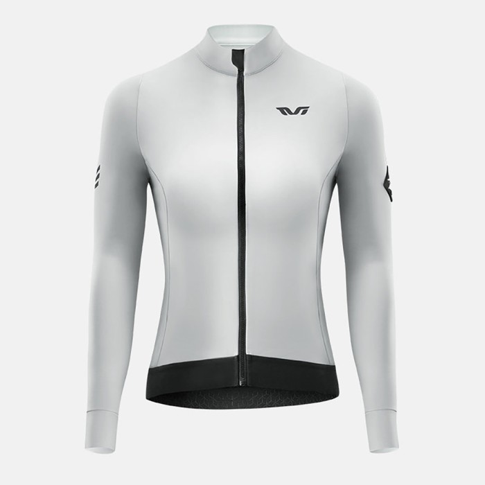 Rockbros YDWT006 TVI women&amp;#39;s cycling jersey insulated autumn/winter M - white and gray