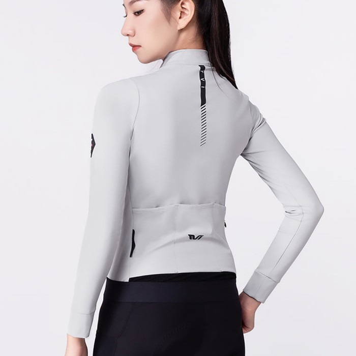 Rockbros YDWT006 TVI women&amp;#39;s cycling jersey insulated autumn/winter L - white and gray