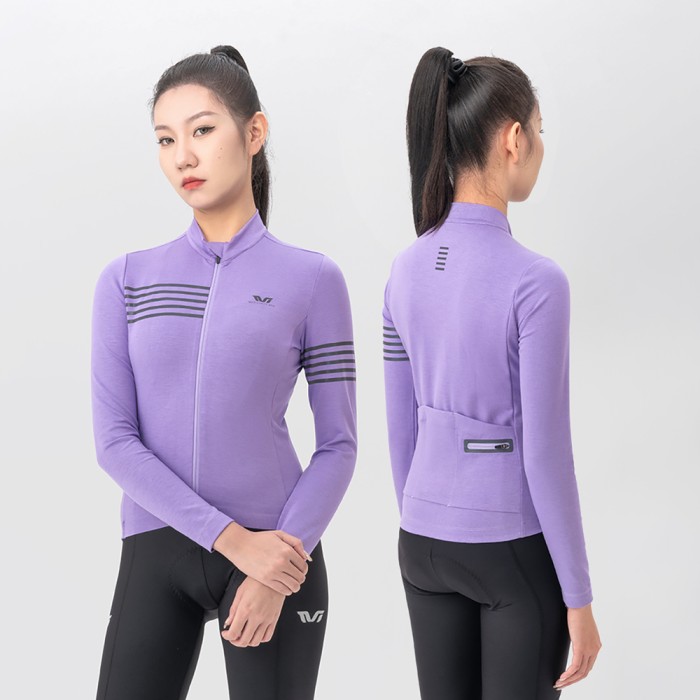 Rockbros YPW065 TVI Women&amp;#39;s Long Sleeve Cycling Jersey Fall/Winter S - Purple