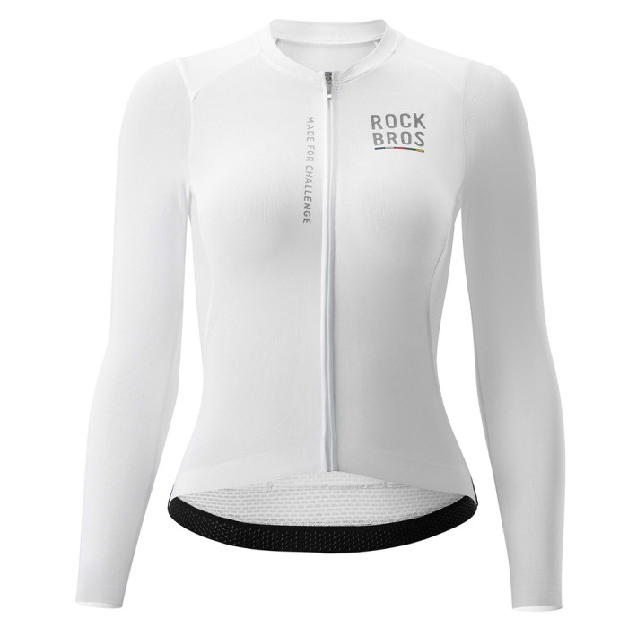 Rockbros 15110012005 ROAD TO SKY Women's Cycling Jersey, Long Sleeve, L - White