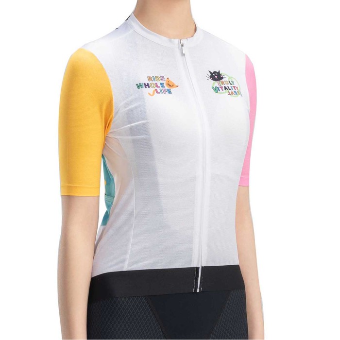 Rockbros 15210005003 S Women&amp;#39;s Cycling Jersey with Print - White