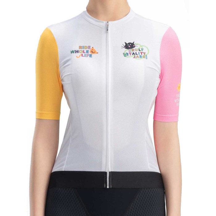 Rockbros 15210005004 M women&amp;#39;s cycling jersey with print - white