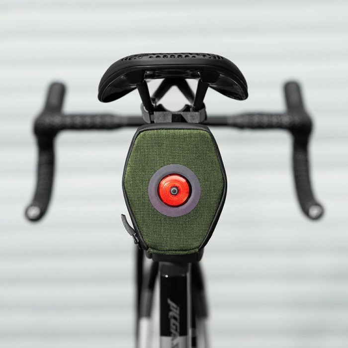 Rockbros C52-2 lightweight saddle bag with 250 mAh lighting - green