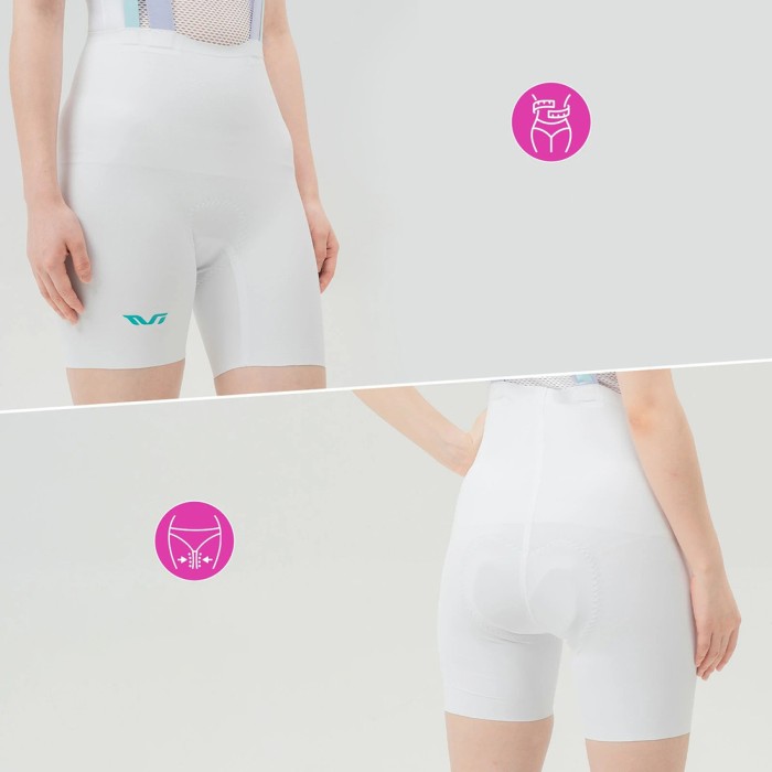 Rockbros YDDK017-1 TVI Women&amp;#39;s Cycling Shorts with Bib and Pad Size S - White