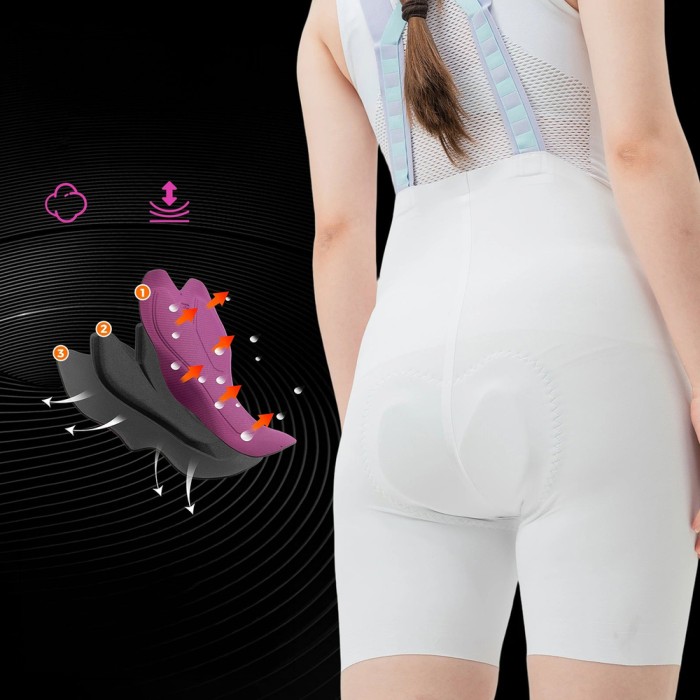 Rockbros YDDK017-1 TVI Women&amp;#39;s Cycling Shorts with Bib and Pad Size L - White