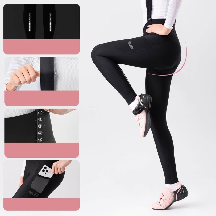 Rockbros YDCK006 TVI Women&amp;#39;s Cycling Bib Shorts with Pad Size L - Black