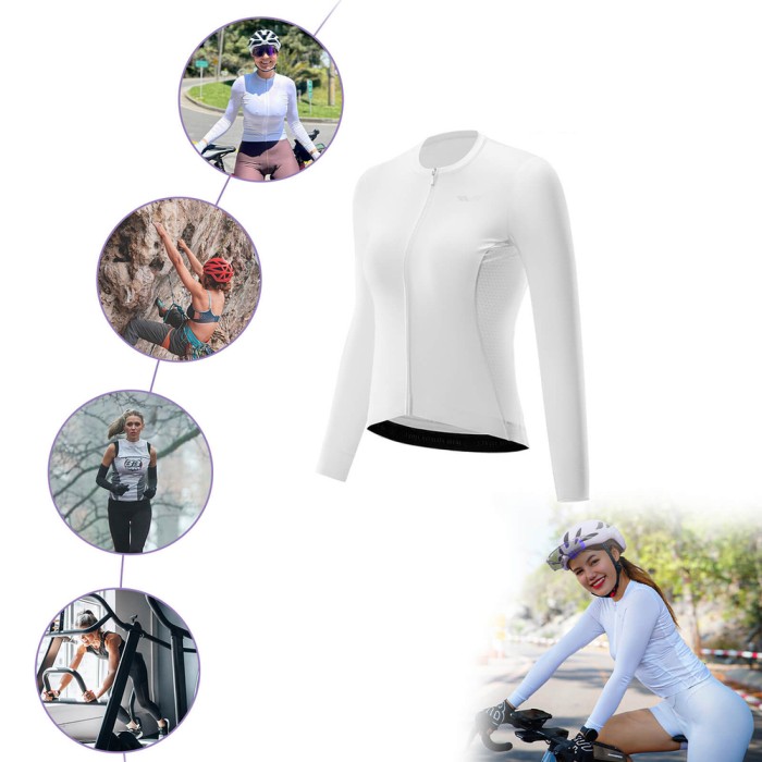Rockbros 15210006003 TVI Women&amp;#39;s Cycling Jersey Long Sleeve S - White