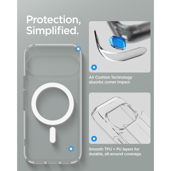 Spigen Ultra Hybrid Mag MagSafe Case for Google Pixel 11 Pro - Clear and White