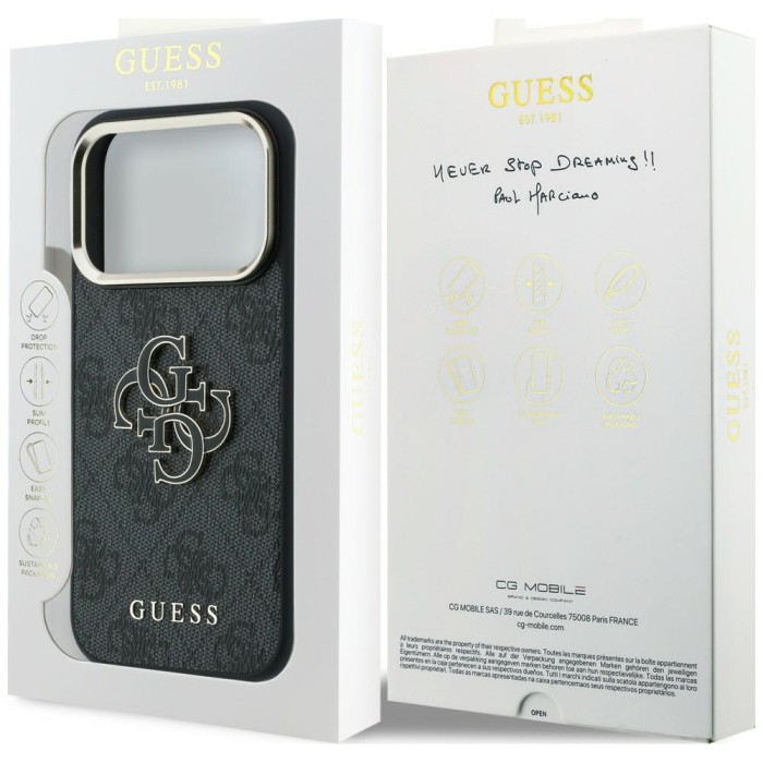 Guess 4G &amp;amp; Big Resin Logo Case for iPhone 17 Pro / 18 Pro - Black