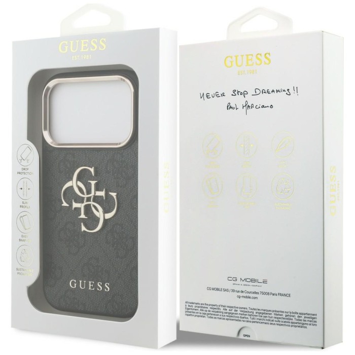 Guess 4G Big 4G Classic Logo Case for iPhone 17 Pro / 18 Pro - Black and Gold