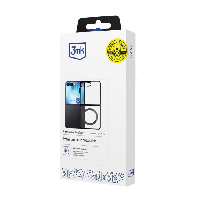 3mk Satin Armor Case+ Flip for Samsung Galaxy Z Flip 8 - transparent